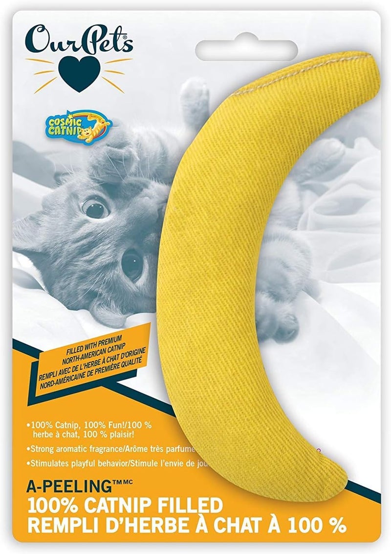 Our Pets 100% North American Catnip Filled Banana Cat Toy - A Peeling - Image 3